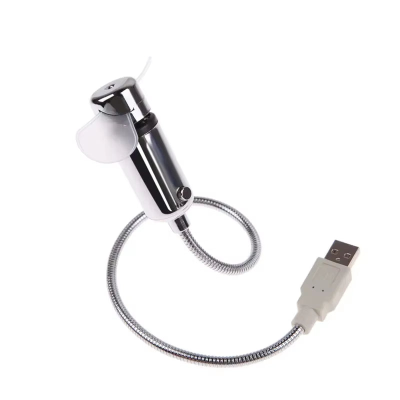 USB Gadget Durable Adjustable Mini Flexible Fan LED Light USB Fan Time Clock Desktop Clock Cool Gadget Time Display
