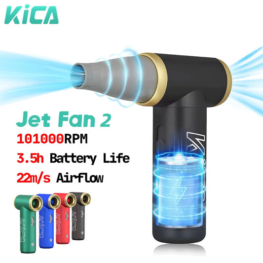 100000RPM  Jetfan 2 Air Blower Portable Turbo Fan Compressed Air Duster Wireless Computer Keyboard Cleaner for PC Car Camera